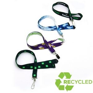 3/4" Digitally Sublimated Recycled Lanyard w/ Bulldog Clip