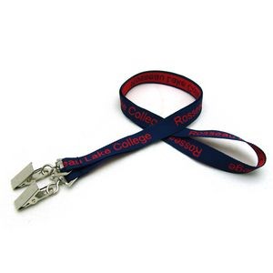 5/8" Detailed Coarse Weave Lanyard w/Double Standard Attachment