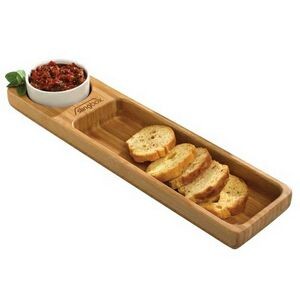 BistroTek Preimum Bamboo Snack Tray Set