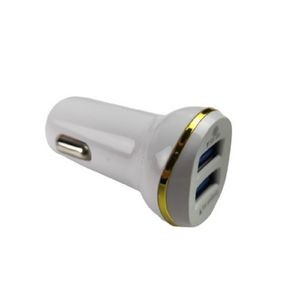 Dual Port USB Car Charger with Metal Lining