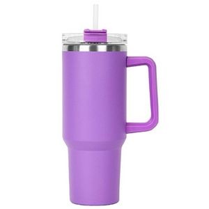 Stainless Steel Tumbler with Handle and Straw, 40 oz.