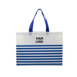 Nonwoven Striped Seaside Tote Bag