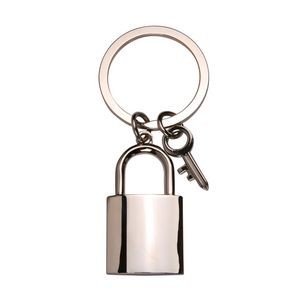 Lock and Key Charm Metal Keychain