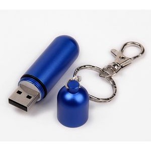 512 MB Pill USB Flash Drive W/ Keyring
