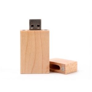 8 GB Rectangular Wooden USB Flash Drives W/ Magnetic Closure