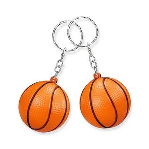 Basketball and Rugbyball shaped Stress Reliever Keychain