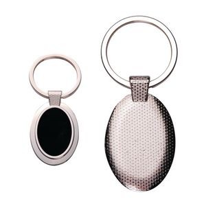 Oval Reflective Metal Keychain