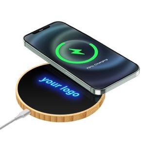 Round Light Up Logo Wireless Charger
