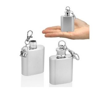 1 oz. Stainless Steel Hip Flask with Keychain