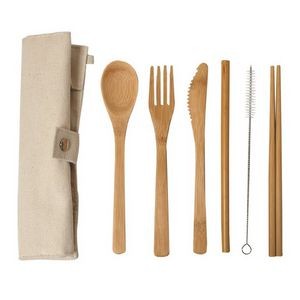7-in-1 Eco-friendly Bamboo Cutlery Set
