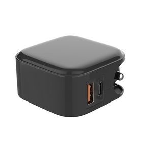 USB Wall Plug Charger with Foldable Car Plug, 20W