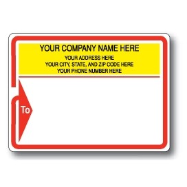 Standard Typewriter Mailing Label Roll w/Red Arrow Border & To Detail