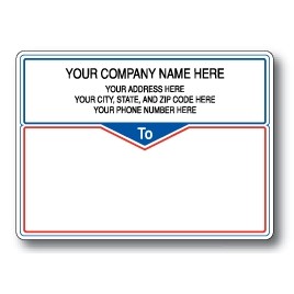 Standard Pin Fed Mailing Label w/Narrow Double Border & Center Triangle