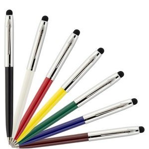 Economy Cap-O-Matic Stylus Pen w/Chrome Cap & Capacitive Stylus