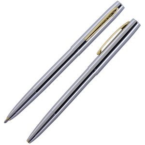 Chrome Plated Cap-O-Matic M4 Series Space Pen w/Gold Clip & Nose Tip