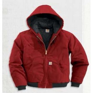 Carhartt Quilted Flannel Lined Duck Active Jac w/ Attached Quilted Hood