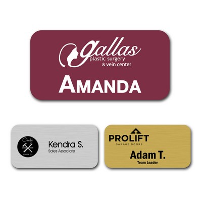 Engraved Plastic Name Badge with Personalization 1.5" x 3"