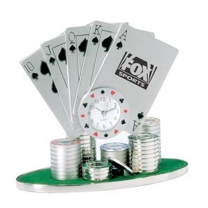 Miniature Poker Cards Replica Casino Clock