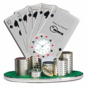 Miniature Poker Cards Replica Casino Clock