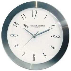 10" Ultra Slim Stainless Steel Wall Clock w/Curved Glass