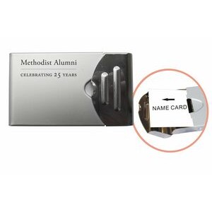 Elegant Push One-at-a-Time Metal Business Card Holder