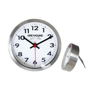 6" Stainless Steel Metal Wall & Desk Clock w/Support