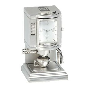 Miniature Metal Coffee Maker Clock