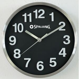 10" Stainless Steel Deluxe Black Dial Wall Clock