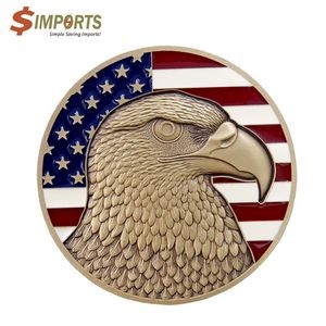Soft Enamel Brass Coin (Simports)-1 1/2", 2.5mm, 2-sided