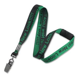 Woven Polyester Lanyard with Woven Imprint Logo-3/8" W x 18" Long