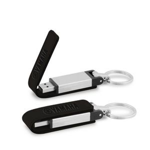 Kaneville Flip Leather USB Key Chain-128MB
