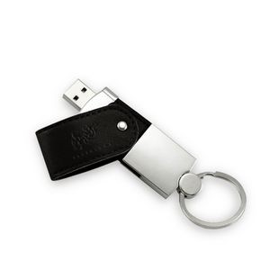 Joliet Leather Swivel USB Key Chain-512MB