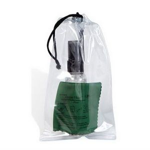 Ultra Opper Fiber® Cloth Cleaner Kit In Drawstring Bag w/Clear Bottle