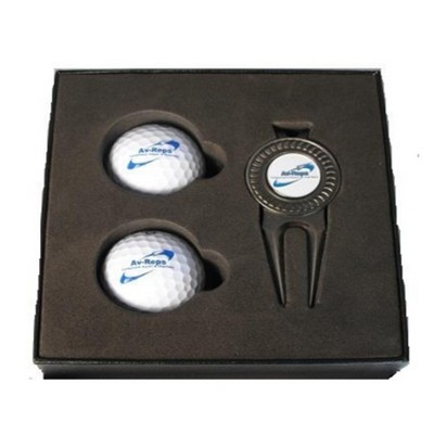 Golf Ball Box Set w/Ball Marker