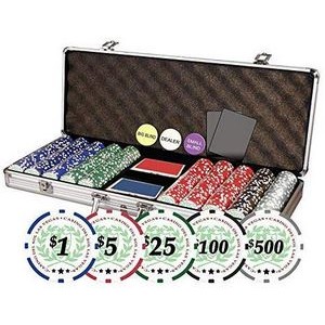 Professional Casino Del Sol poker chips set with 500 chips in aluminum case
