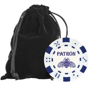 Chip Set w/Velveteen Carry Pouch - 50 Hot-Stamped Chips