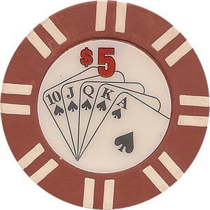Closeout: 9 gram 16 stripe Royal Flush Red Poker Chips