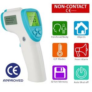 Non-Contact Infrared Digital Thermometer with temperature warning indicator
