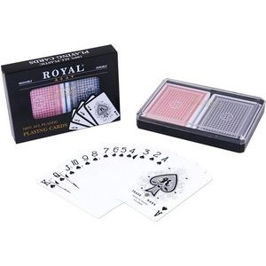 ROYAL 100% Plastic playing cards in hard shell case - Poker size, normal index