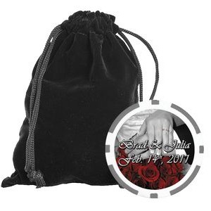Chip Set w/ Velveteen Carry Pouch - 100 Full Color Chips