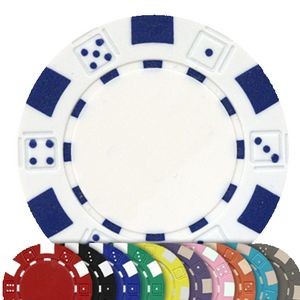 11.5 gram ABS Dice Striped Poker Chips - Blank