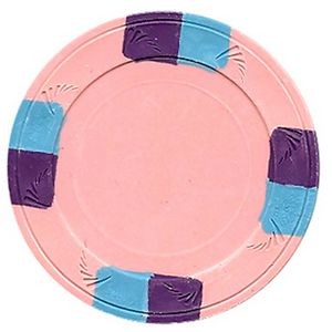 Closeout: Pink 10 gram clay poker chips with recess - Blank