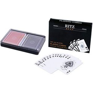 Ritz Plastic Playing Cards in hard shell case -Poker size, normal index
