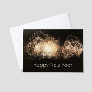 Fireworks Burst New Year Greeting Card