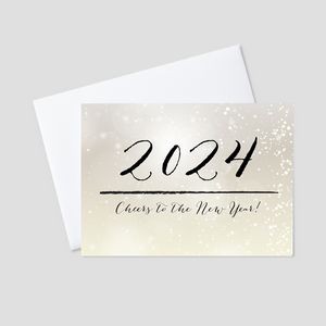 Golden 2024 New Year Greeting Card