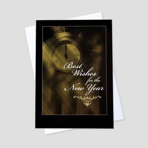 Timely Wishes New Year Greeting Card