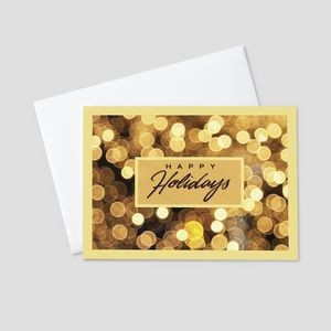 Yellow Holiday Lights Holiday Greeting Card