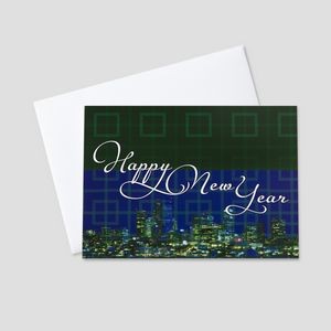 City Scene New Year Greeting Card