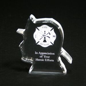Acrylic Fire Fighter Award (4 1/2"x5")