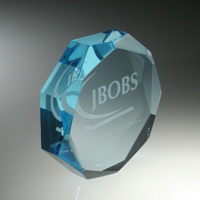 Faceted Octagon Paperweight (3" Dia)